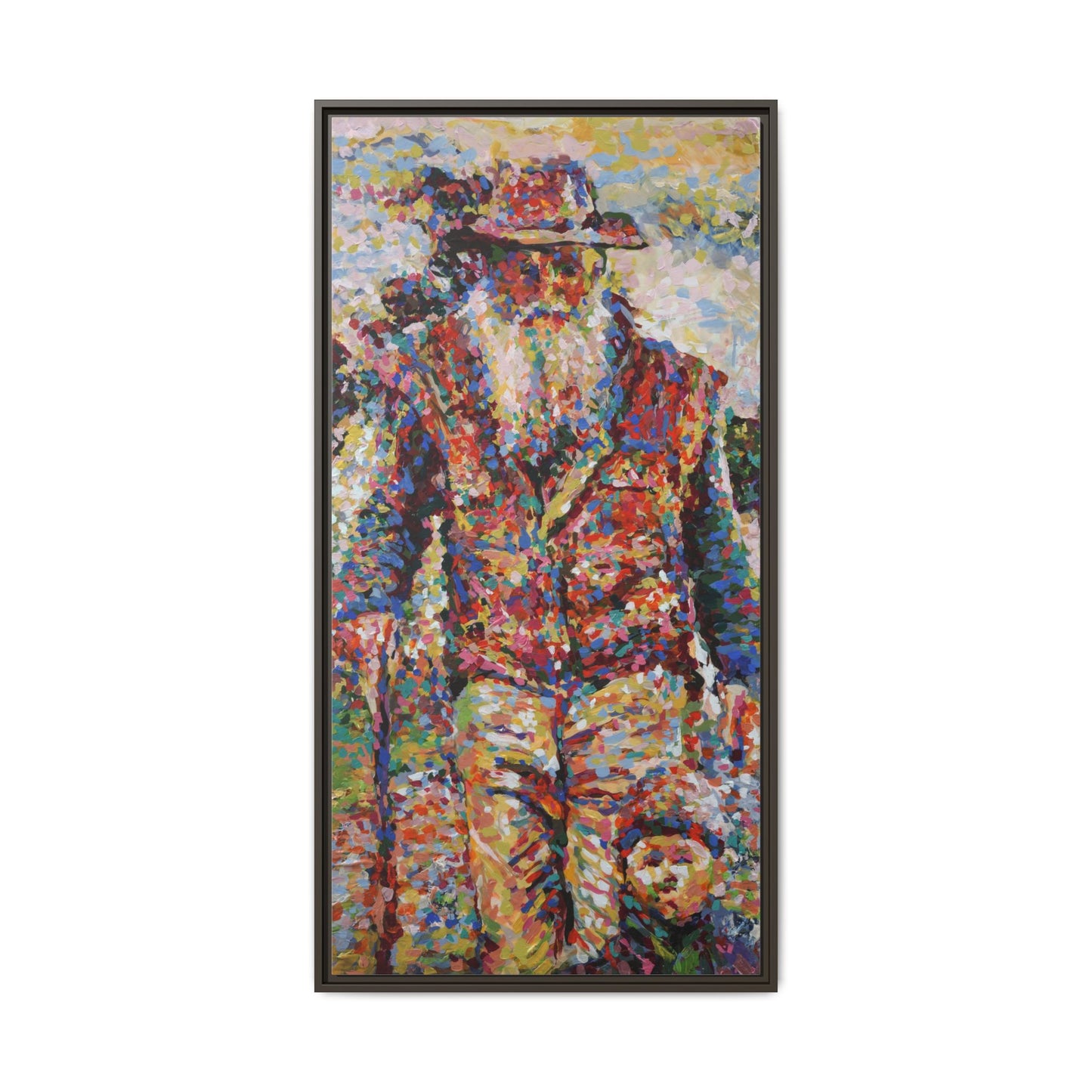Farmer & Grandson - Framed Canvas