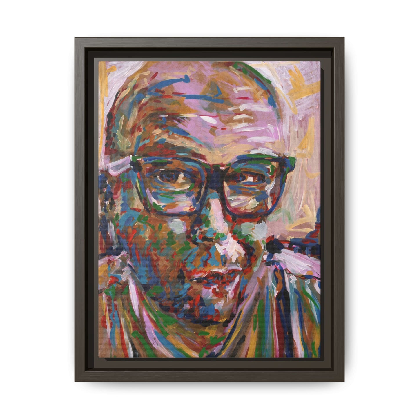 He knows what he's doing - Framed Canvas