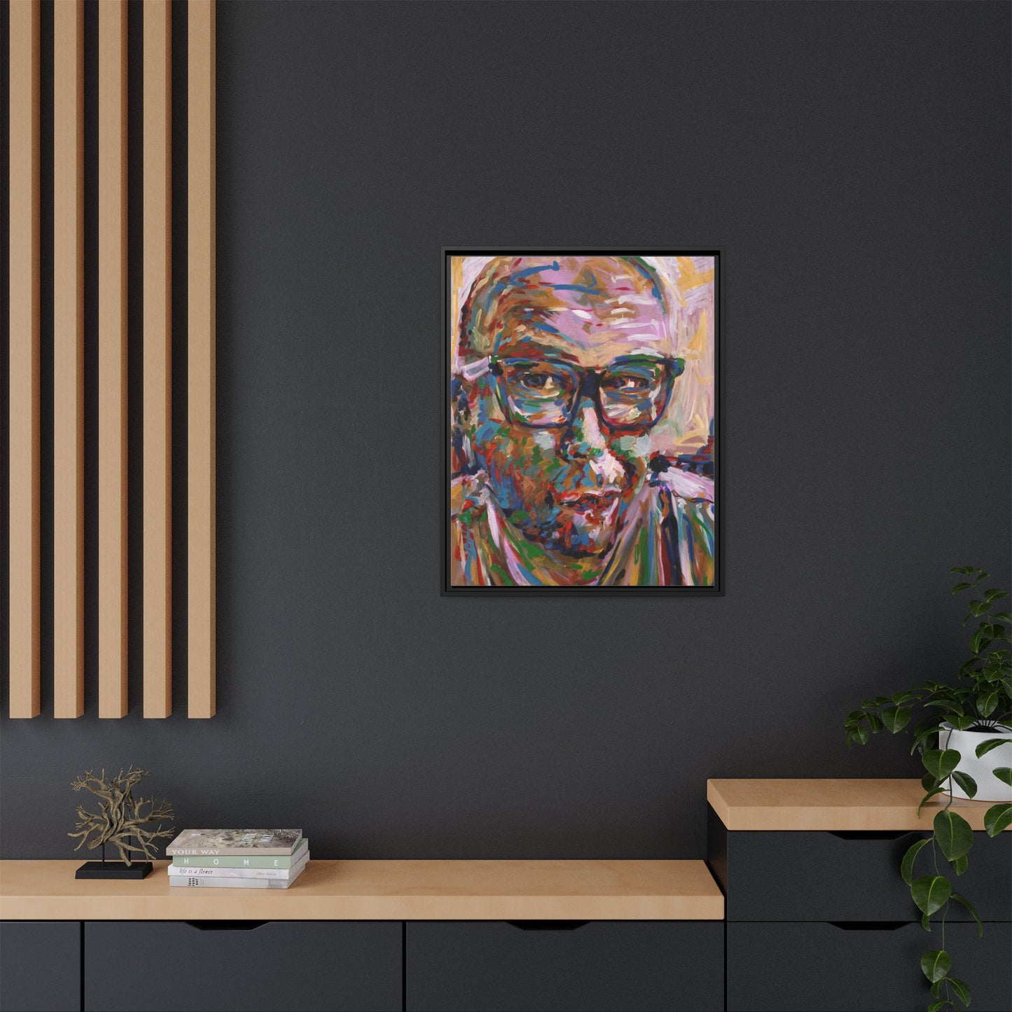 He knows what he's doing - Framed Canvas