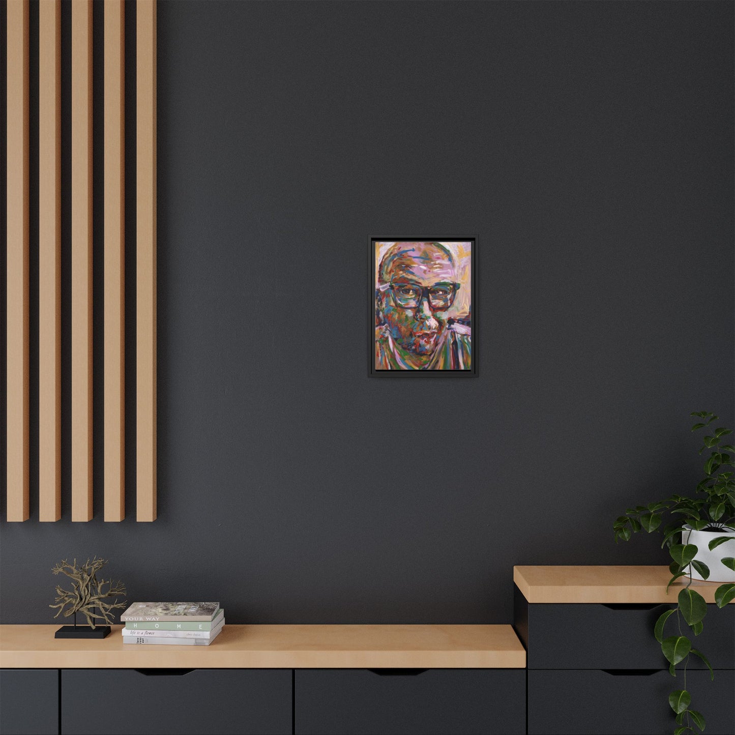 He knows what he's doing - Framed Canvas