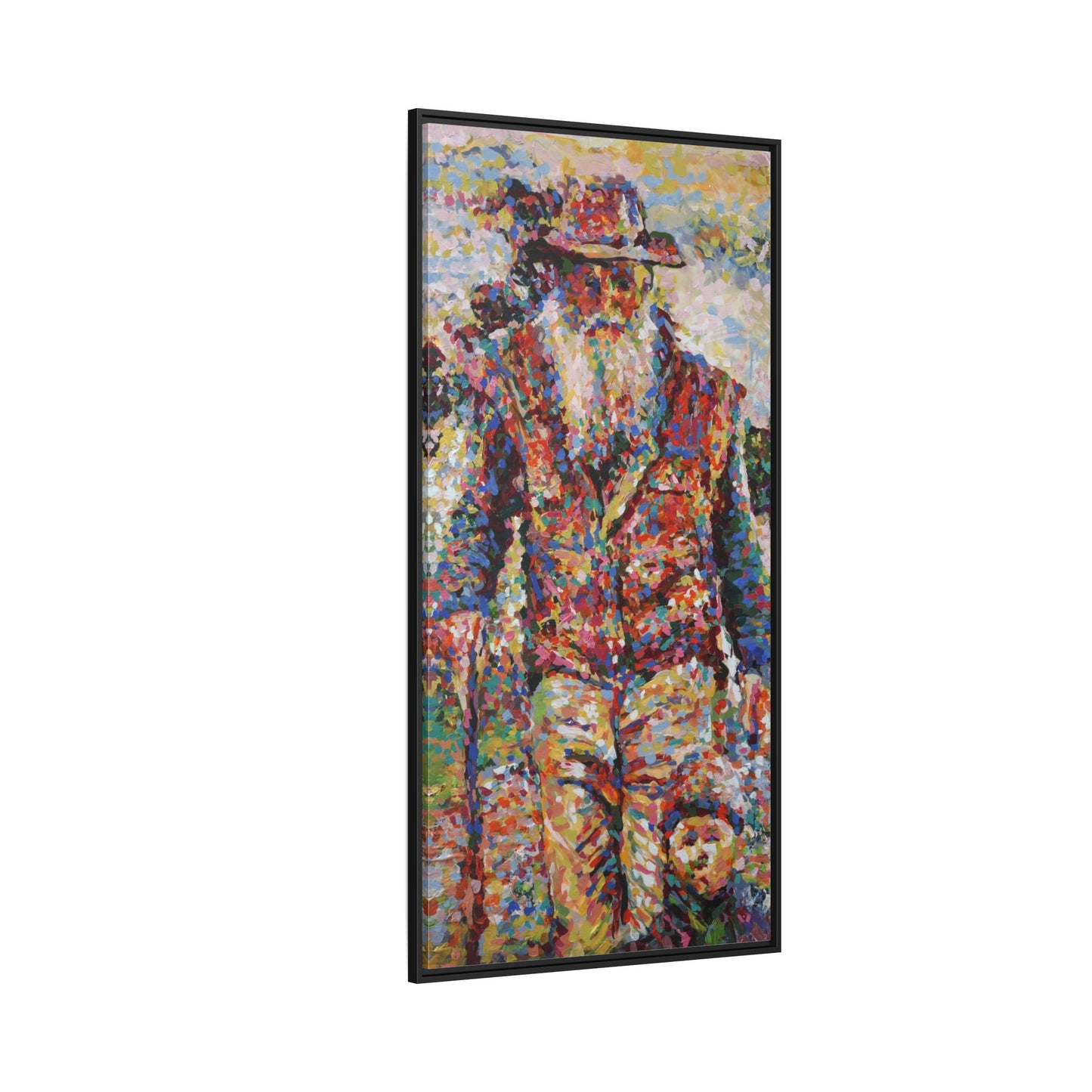Farmer & Grandson - Framed Canvas