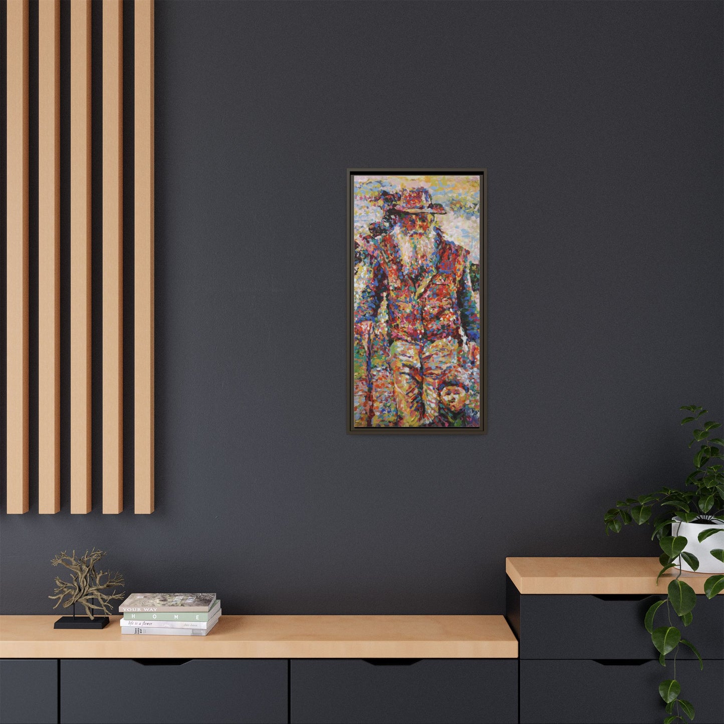 Farmer & Grandson - Framed Canvas