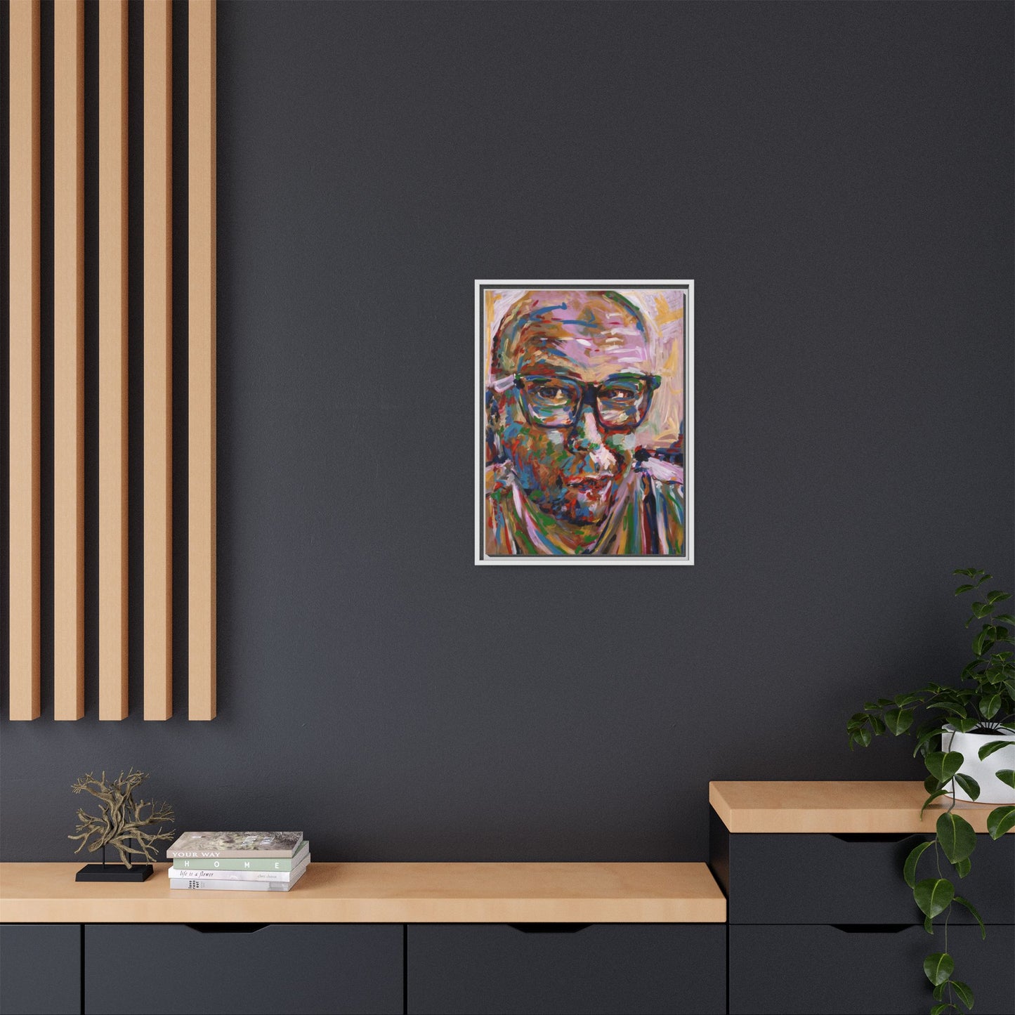 He knows what he's doing - Framed Canvas