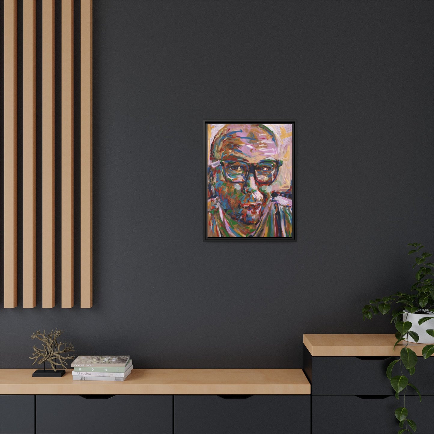 He knows what he's doing - Framed Canvas