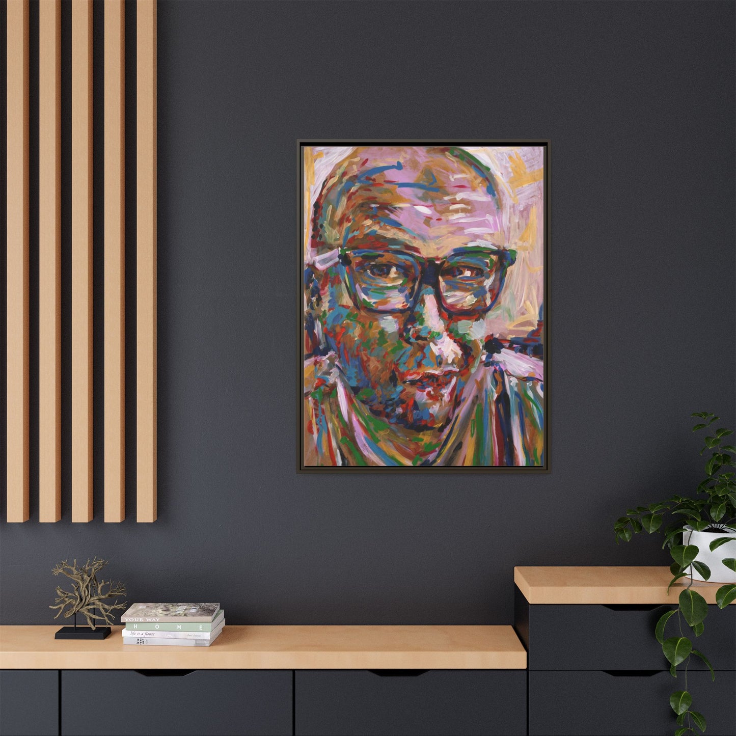 He knows what he's doing - Framed Canvas