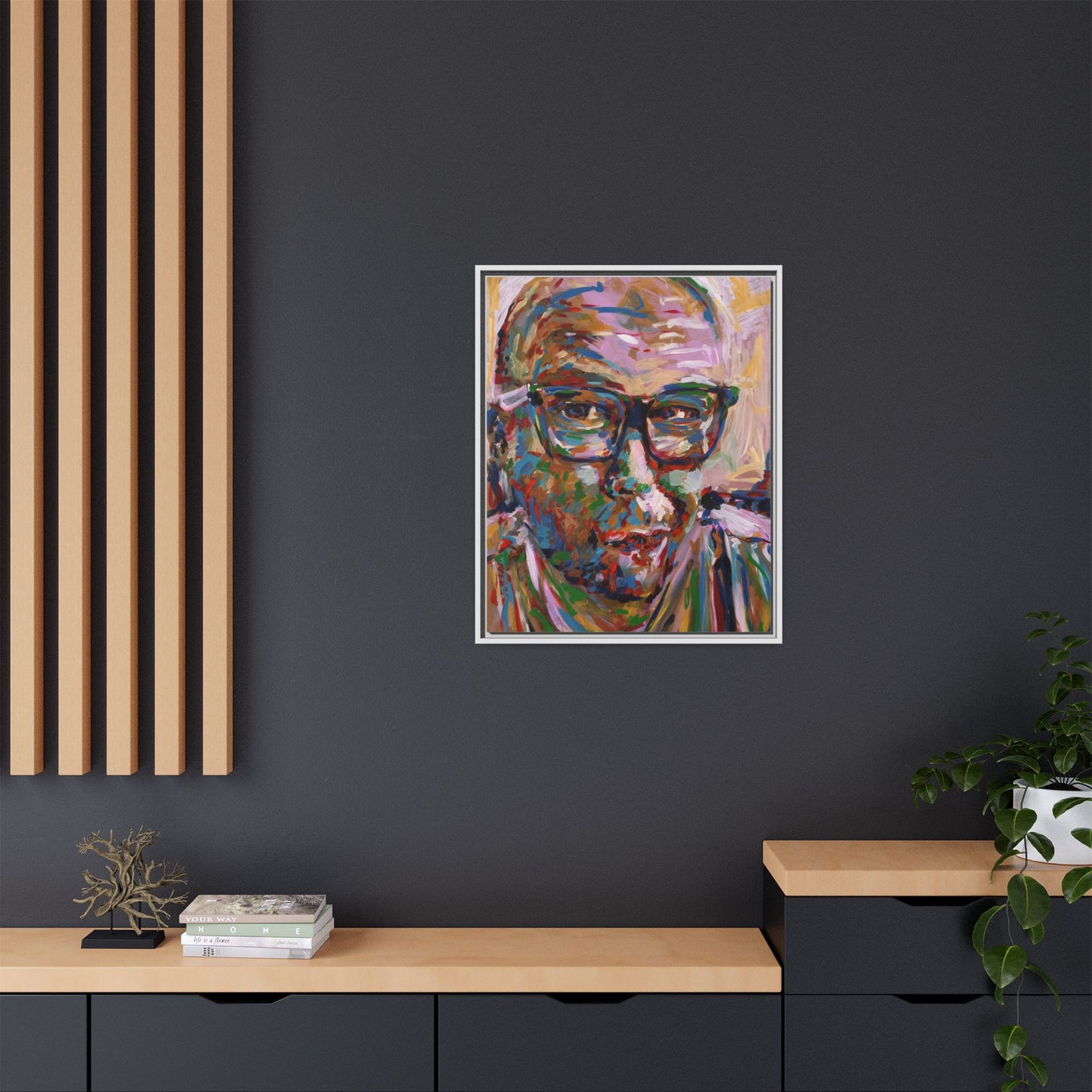 He knows what he's doing - Framed Canvas