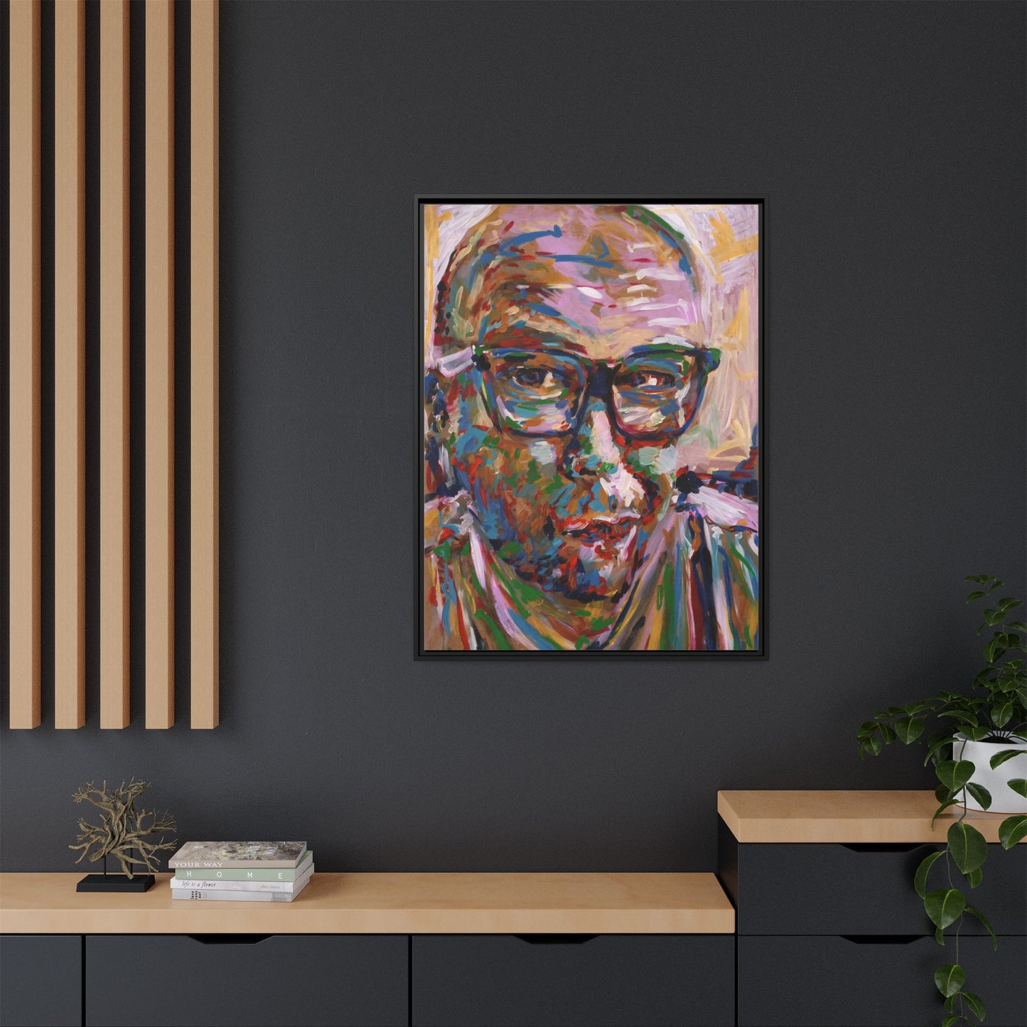He knows what he's doing - Framed Canvas