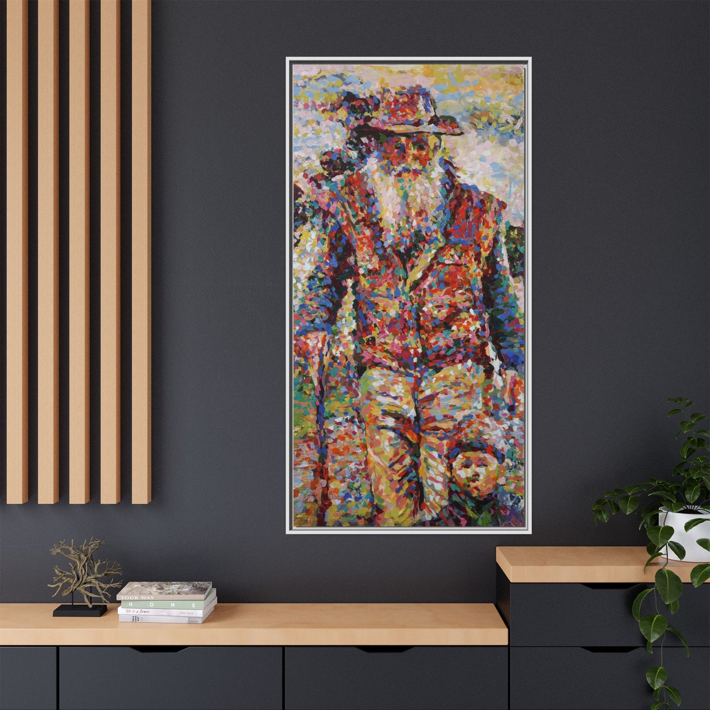 Farmer & Grandson - Framed Canvas