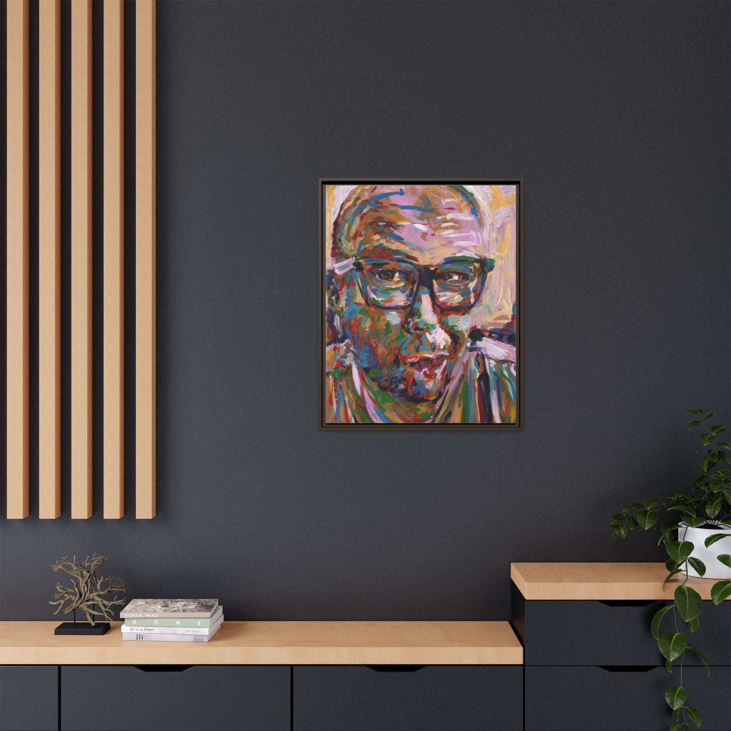 He knows what he's doing - Framed Canvas