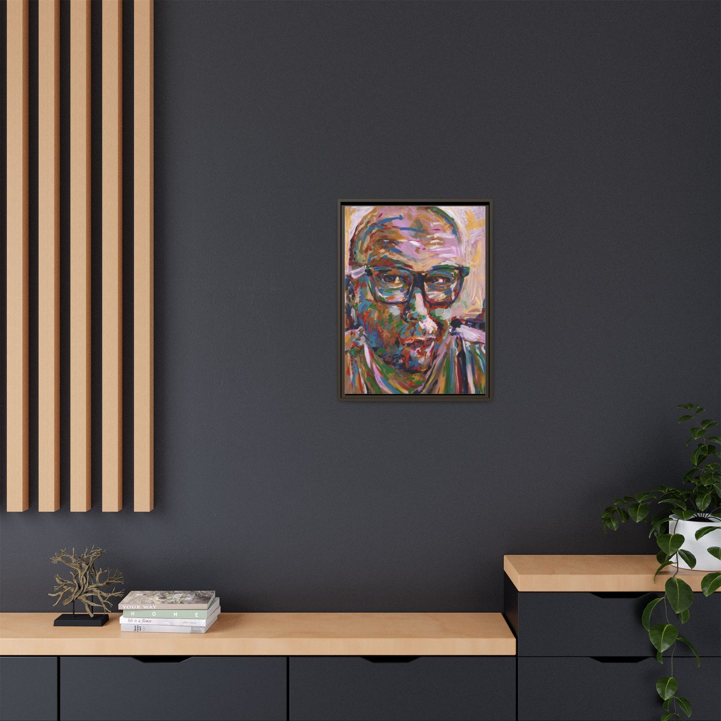 He knows what he's doing - Framed Canvas
