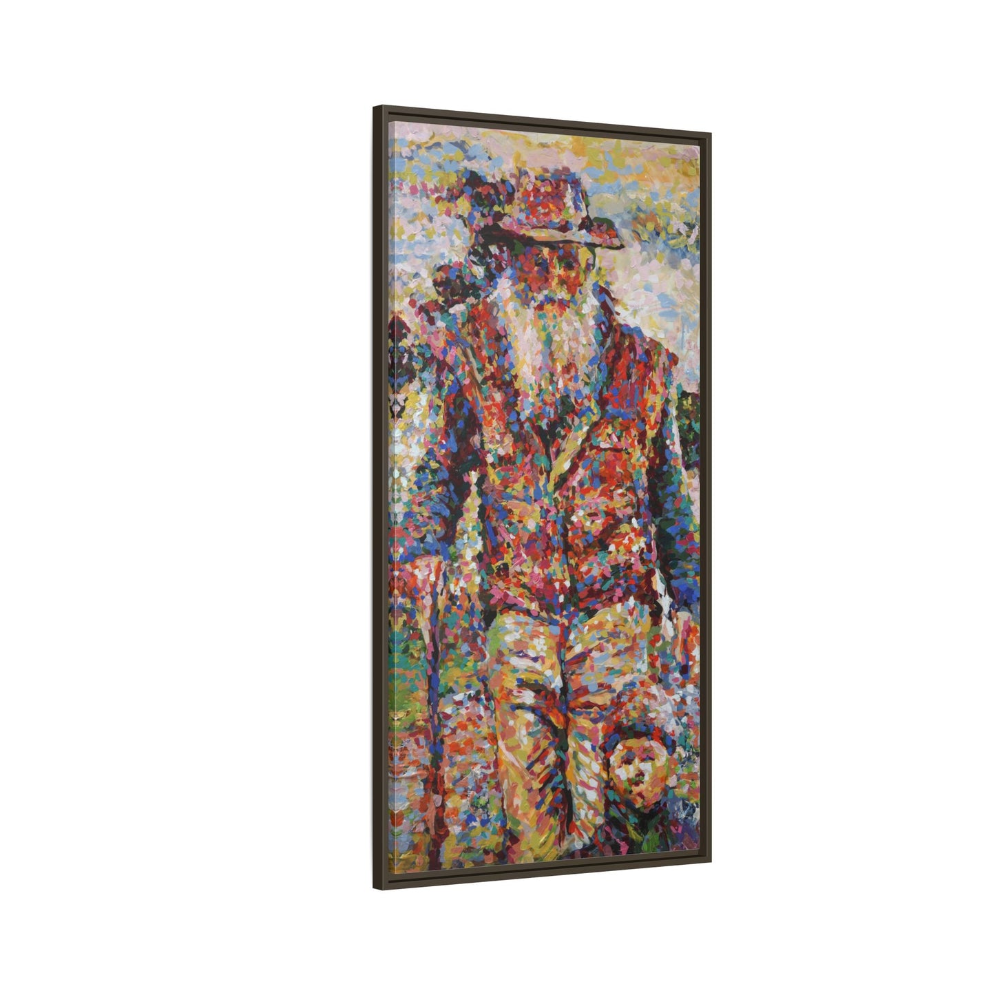 Farmer & Grandson - Framed Canvas