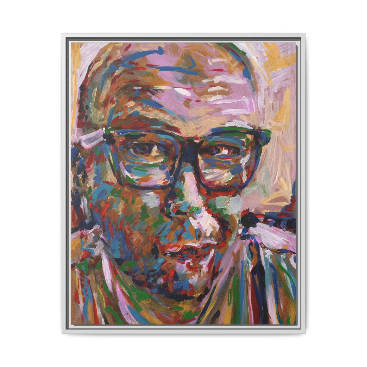 He knows what he's doing - Framed Canvas