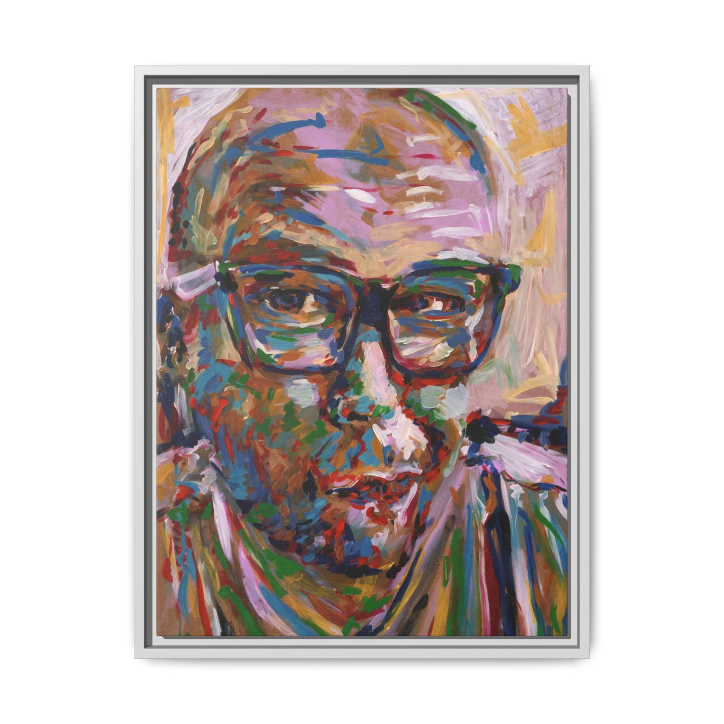 He knows what he's doing - Framed Canvas