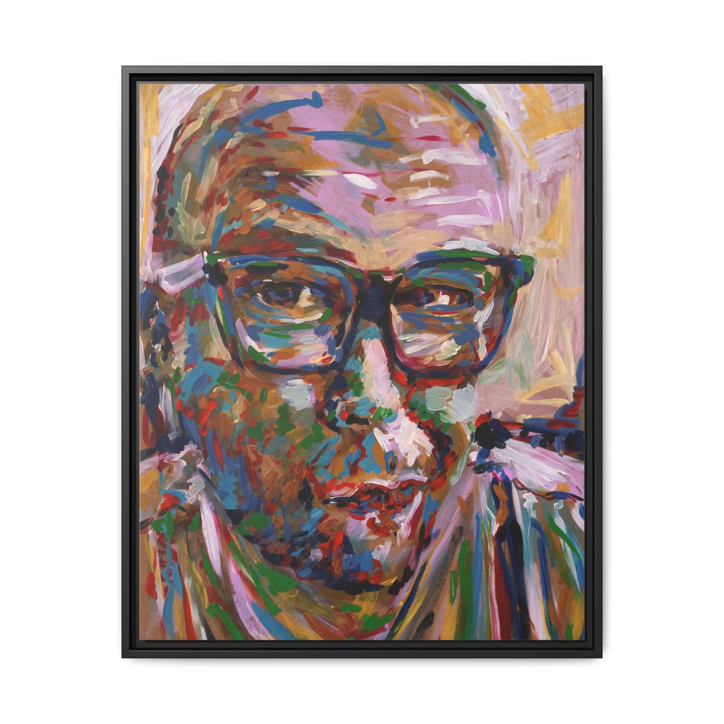 He knows what he's doing - Framed Canvas