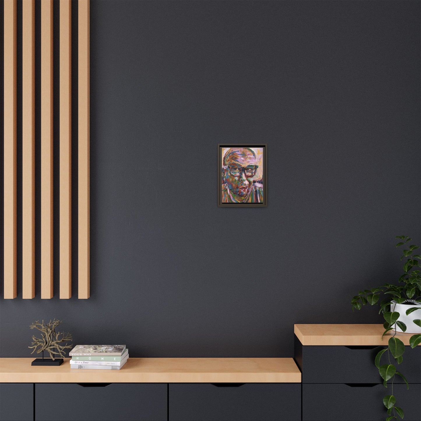 He knows what he's doing - Framed Canvas