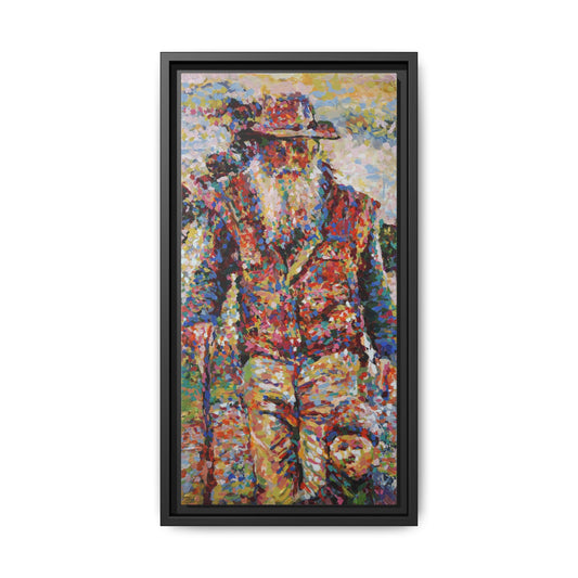 Farmer & Grandson - Framed Canvas
