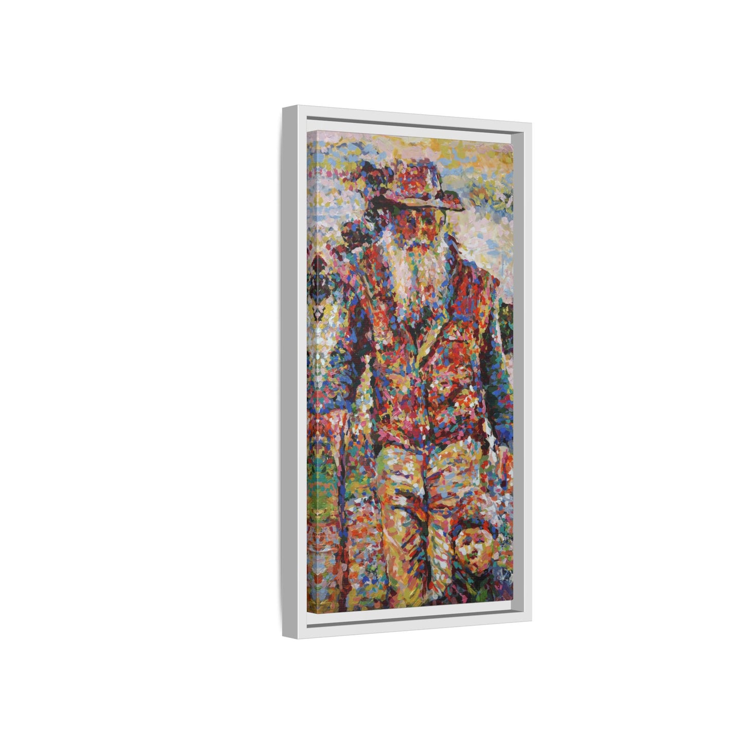 Farmer & Grandson - Framed Canvas