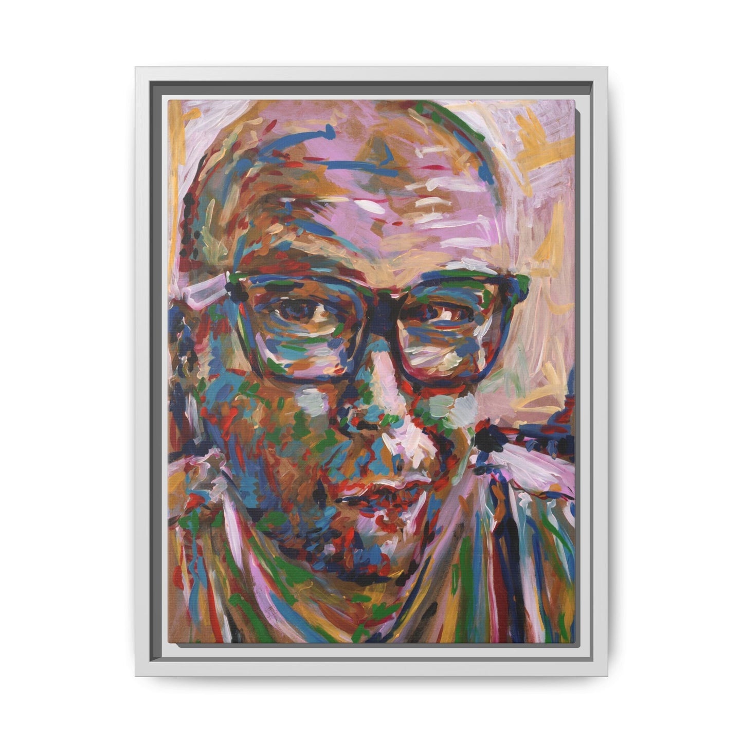 He knows what he's doing - Framed Canvas