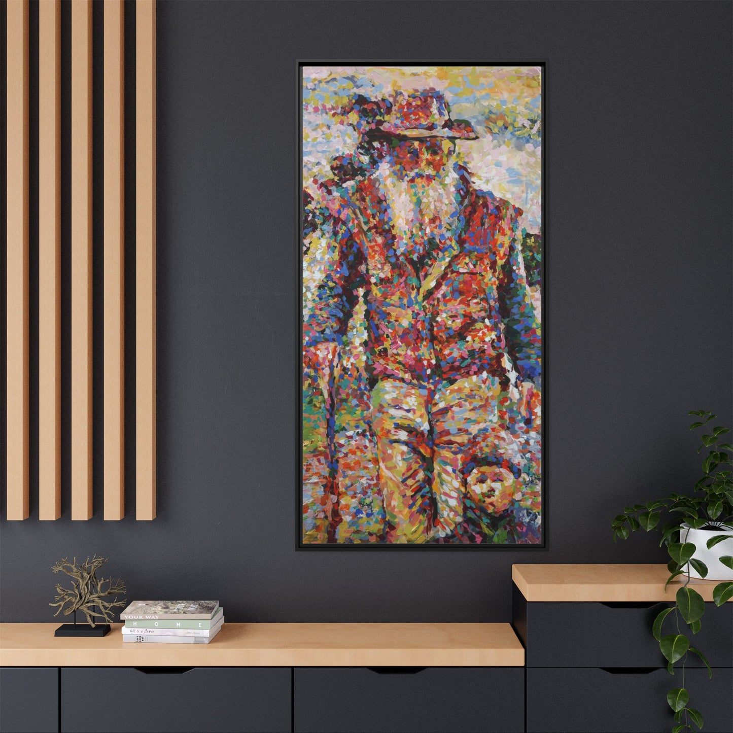 Farmer & Grandson - Framed Canvas