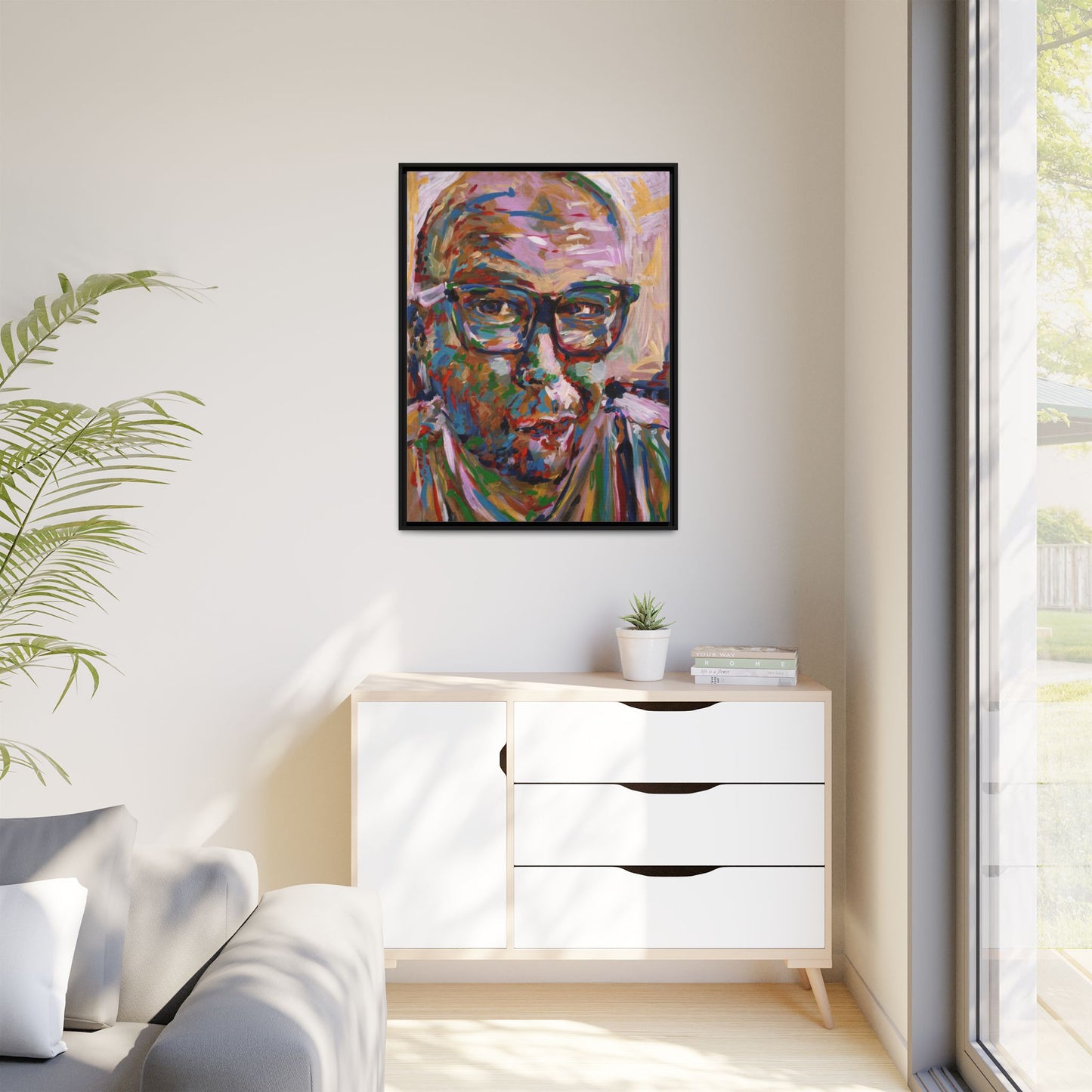 He knows what he's doing - Framed Canvas