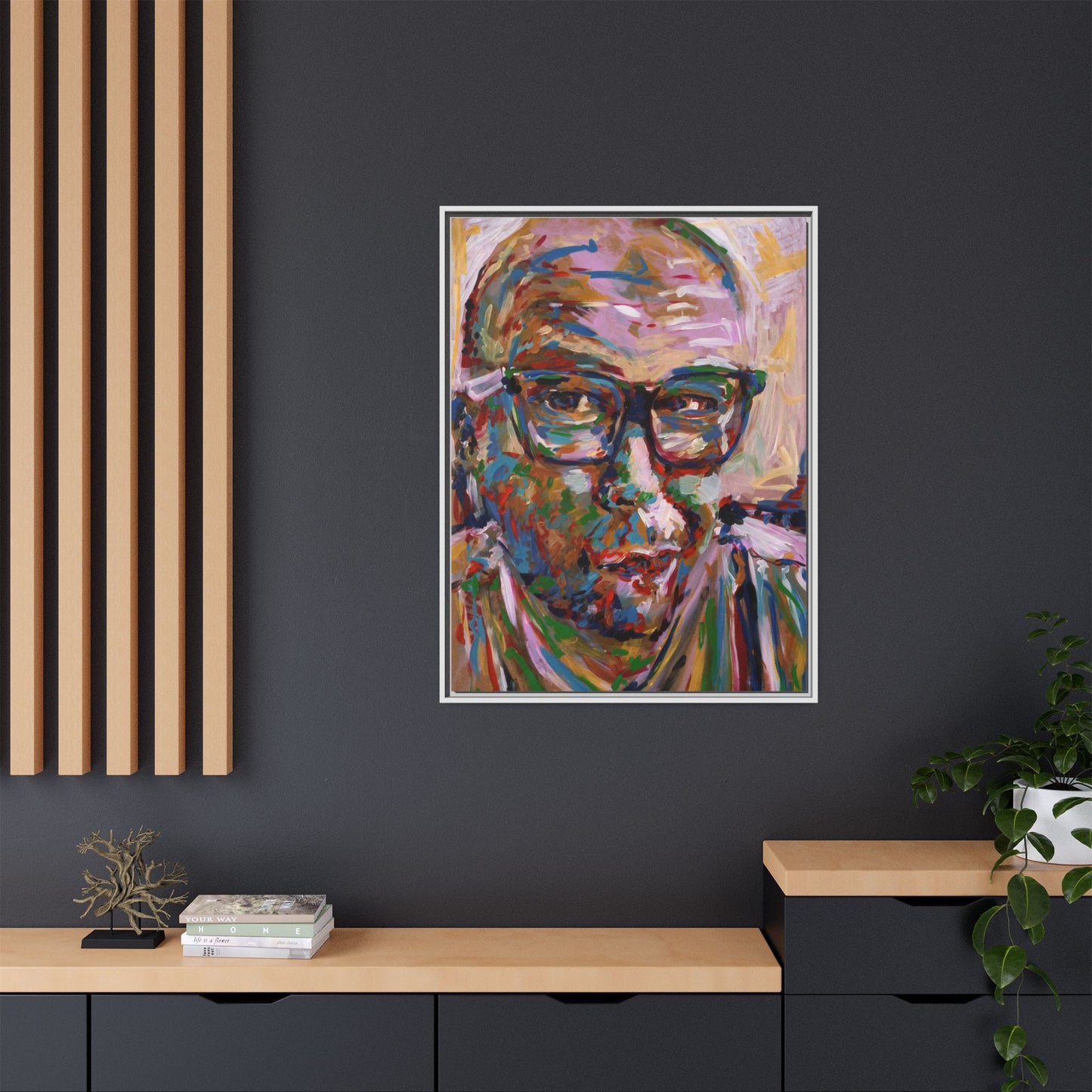 He knows what he's doing - Framed Canvas