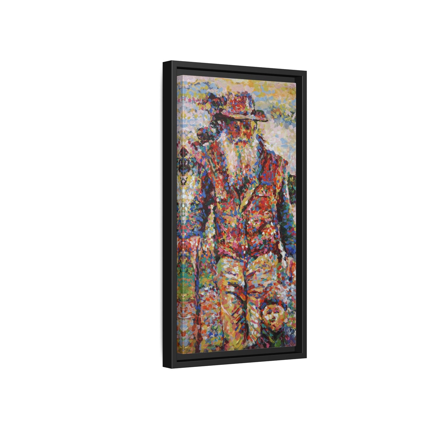 Farmer & Grandson - Framed Canvas