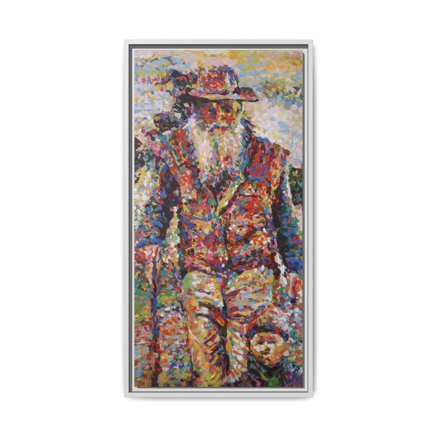 Farmer & Grandson - Framed Canvas