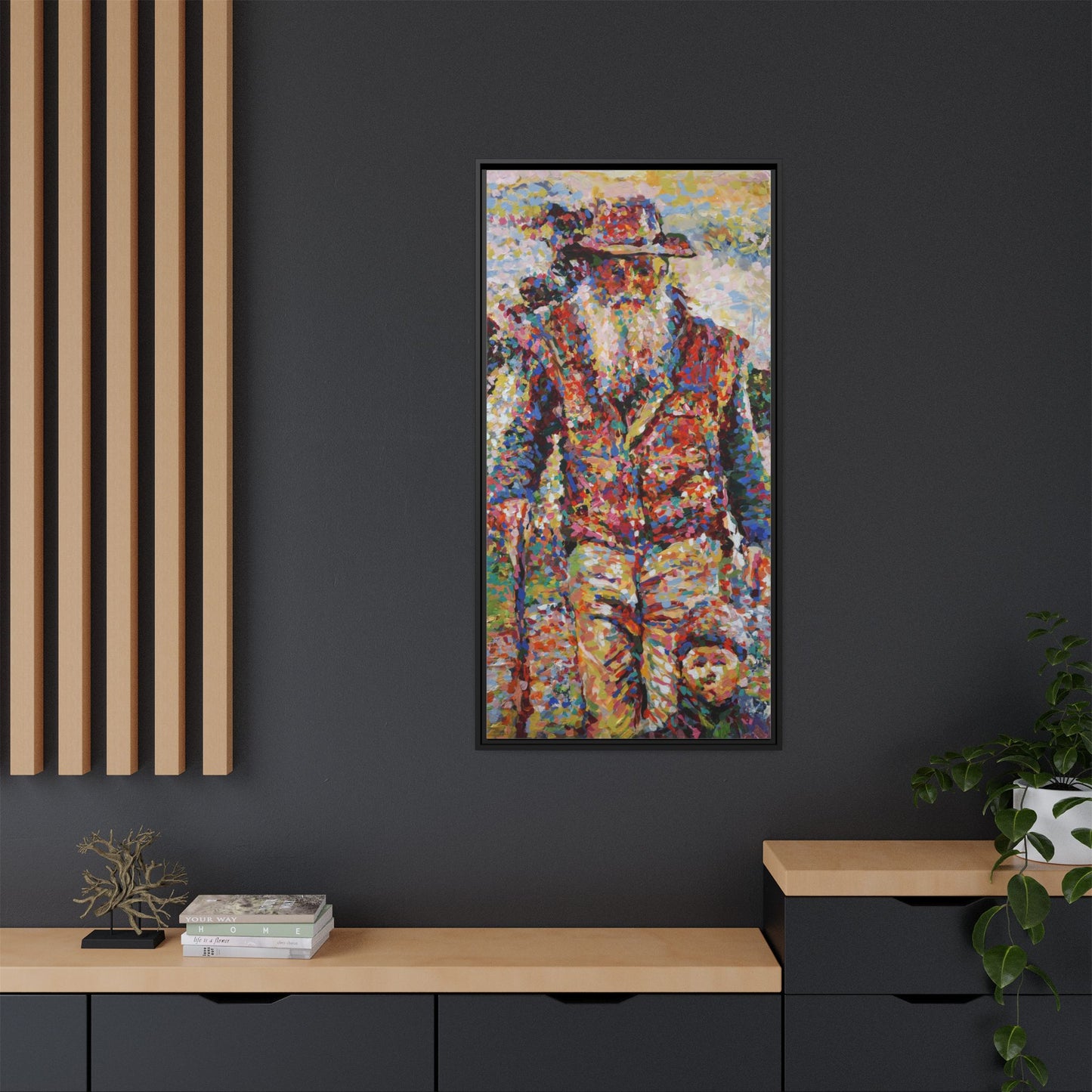 Farmer & Grandson - Framed Canvas