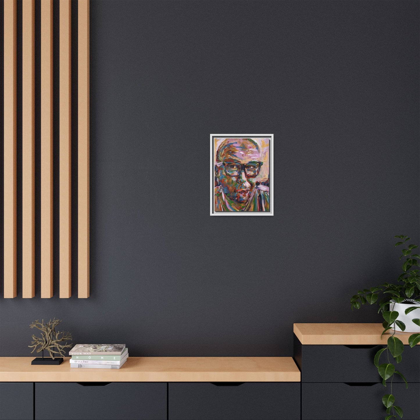 He knows what he's doing - Framed Canvas