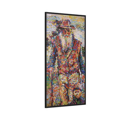 Farmer & Grandson - Framed Canvas