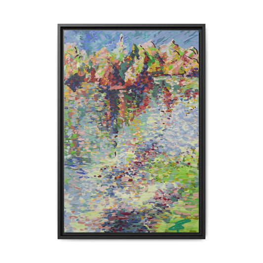 Mclaren Falls, New Zealand - Framed Canvas