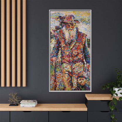 Farmer & Grandson - Framed Canvas
