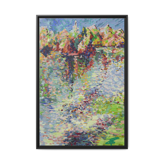 Mclaren Falls, New Zealand - Framed Canvas