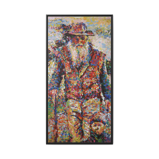 Farmer & Grandson - Framed Canvas