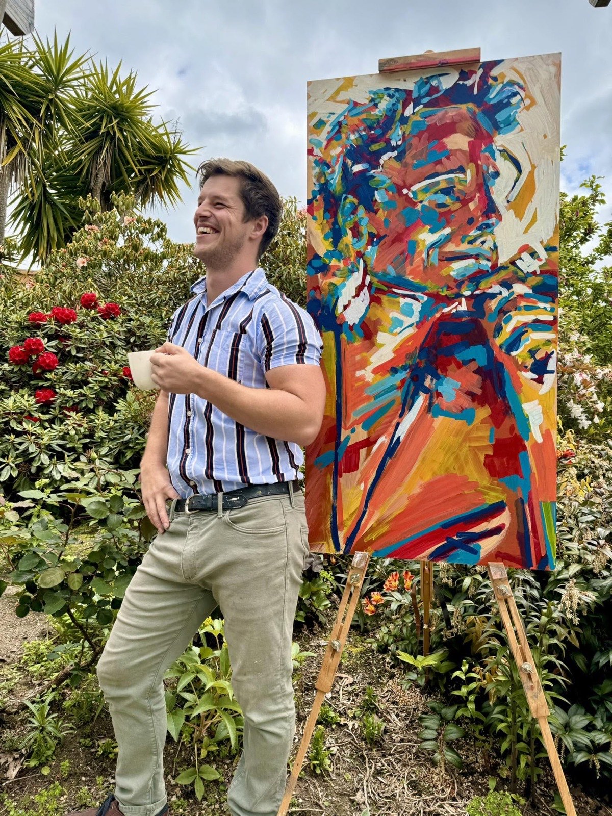 At the easel